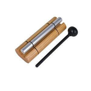 Bamboo Chime with Silver Bar and Black Mallet
